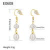 Fashion Simple Freshwater Pearl Earrings Geometric Style Electroplated For Women