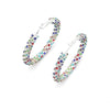 Fashion Simple Geometric Circle Slim Exaggerated Alloy Earrings With Diamond Accent Cold Style