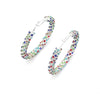 Fashion Simple Geometric Circle Slim Exaggerated Alloy Earrings With Diamond Accent Cold Style