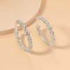 Fashion Simple Geometric Circle Slim Exaggerated Alloy Earrings With Diamond Accent Cold Style