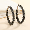 Fashion Simple Geometric Circle Slim Exaggerated Alloy Earrings With Diamond Accent Cold Style