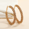 Fashion Simple Geometric Circle Slim Exaggerated Alloy Earrings With Diamond Accent Cold Style