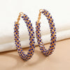 Fashion Simple Geometric Circle Slim Exaggerated Alloy Earrings With Diamond Accent Cold Style