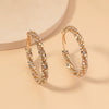 Fashion Simple Geometric Circle Slim Exaggerated Alloy Earrings With Diamond Accent Cold Style