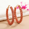 Fashion Simple Geometric Circle Slim Exaggerated Alloy Earrings With Diamond Accent Cold Style