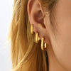Fashion Simple Geometric Golden Stainless Steel Electroplated Women's Earrings