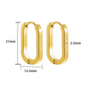 Fashion Simple Geometric Golden Stainless Steel Electroplated Women's Earrings