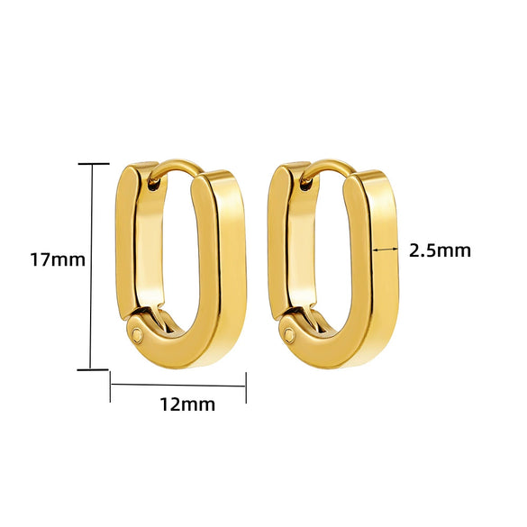 Fashion Simple Geometric Golden Stainless Steel Electroplated Women's Earrings