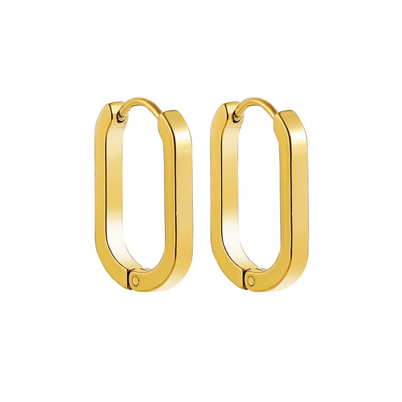 Fashion Simple Geometric Golden Stainless Steel Electroplated Women's Earrings