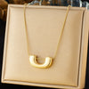 Fashion Simple Geometric Goldplated Stainless Steel Ushaped Pendant Clavicle Chain Women's Jewelry Necklace