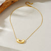 Fashion Simple Geometric Goldplated Stainless Steel Ushaped Pendant Clavicle Chain Women's Jewelry Necklace