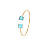 Fashion Simple Geometric Square Zircon Stainless Steel 18K Gold Plated Women's Bracelet