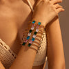 Fashion Simple Geometric Square Zircon Stainless Steel 18K Gold Plated Women's Bracelet
