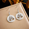 Fashion Simple Geometric Stainless Steel Gold Plated Butterfly Flower Irregular Pendant Earrings For Women