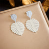 Fashion Simple Geometric Stainless Steel Gold Plated Butterfly Flower Irregular Pendant Earrings For Women