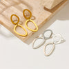 Fashion Simple Geometric Stainless Steel Gold Plated Butterfly Flower Irregular Pendant Earrings For Women
