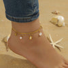 Fashion Simple Gold Plated Marine Life Pendant Stainless Steel Women's Anklet With Animal Zodiac Pattern