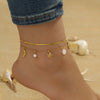 Fashion Simple Gold Plated Marine Life Pendant Stainless Steel Women's Anklet With Animal Zodiac Pattern