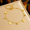 Fashion Simple Gold Plated Stainless Steel Bracelet With Butterfly Disc Lightning Crown Eye Pendant Accessories