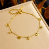 Fashion Simple Gold Plated Stainless Steel Bracelet With Butterfly Disc Lightning Crown Eye Pendant Accessories