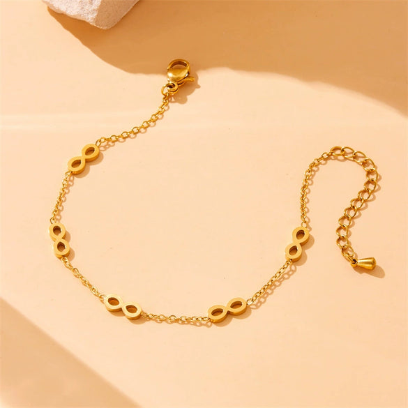 Fashion Simple Gold Plated Stainless Steel Chain Accessories Necklace Earring Bracelet Set For Women