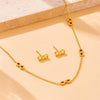 Fashion Simple Gold Plated Stainless Steel Chain Accessories Necklace Earring Bracelet Set For Women