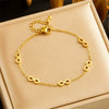 Fashion Simple Gold Plated Stainless Steel Chain Accessories Necklace Earring Bracelet Set For Women