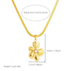 Fashion Simple Goldplated Flower Pearl Stainless Steel Blade Chain Necklace For Women