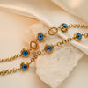 Fashion Simple Goldplated Geometric Devil's Eye Titanium Steel Women's Bracelet