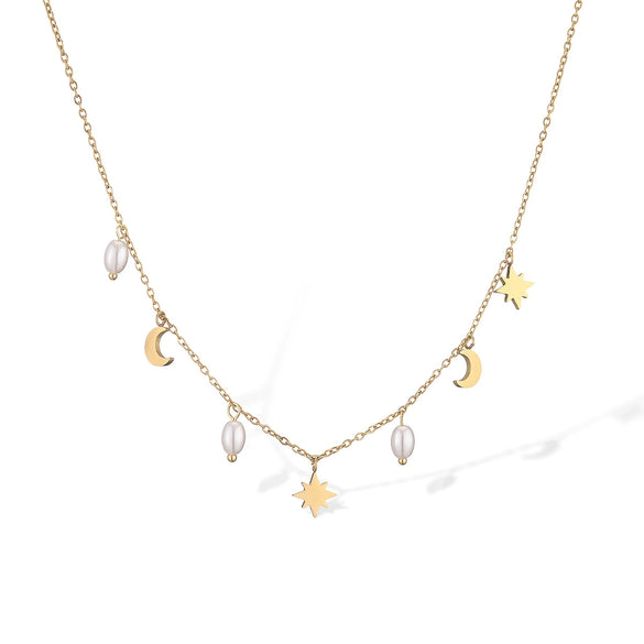 Fashion Simple Goldplated Stainless Steel Geometric Pendant Necklace For Women