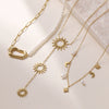 Fashion Simple Goldplated Stainless Steel Geometric Pendant Necklace For Women