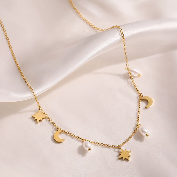 Fashion Simple Goldplated Stainless Steel Geometric Pendant Necklace For Women