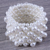 Fashion Simple Handmade Imitation Pearl Ultra Wide Elastic Women's Bracelet