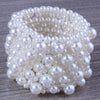 Fashion Simple Handmade Imitation Pearl Ultra Wide Elastic Women's Bracelet