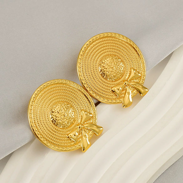 Fashion Simple Hat Earrings Stainless Steel Electroplating Women's