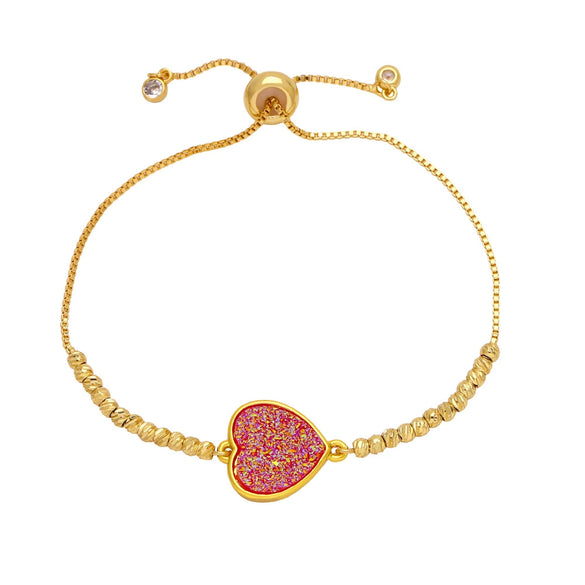 Fashion Simple Heart Shape Copper Goldplated Women's Bracelet