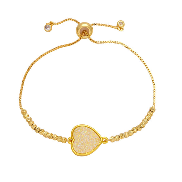 Fashion Simple Heart Shape Copper Goldplated Women's Bracelet