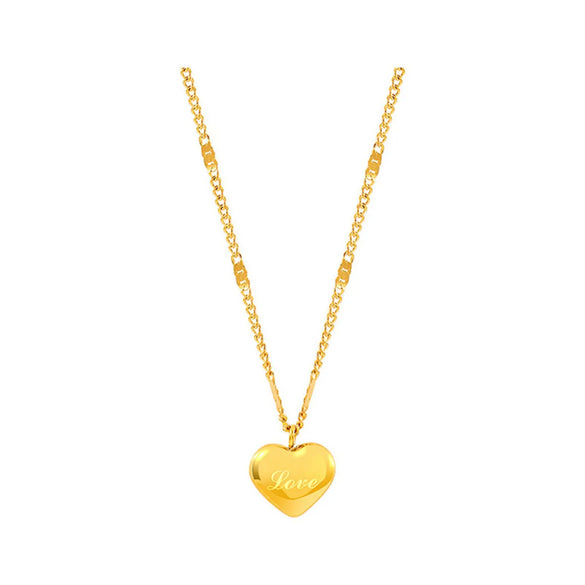 Fashion Simple Heart-Shaped Pendant Titanium Steel Necklace