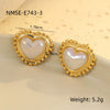 Fashion Simple Heartshaped And Geometric Stainless Steel 18K Gold Plated Earrings Jewelry For Women