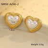 Fashion Simple Heartshaped And Geometric Stainless Steel 18K Gold Plated Earrings Jewelry For Women