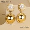 Fashion Simple Heartshaped And Geometric Stainless Steel 18K Gold Plated Earrings Jewelry For Women