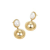Fashion Simple Heartshaped And Geometric Stainless Steel 18K Gold Plated Earrings Jewelry For Women