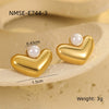 Fashion Simple Heartshaped And Geometric Stainless Steel 18K Gold Plated Earrings Jewelry For Women