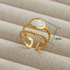 Fashion Simple Highend Open Ring Stainless Steel Geometric Gold Plated Unisex