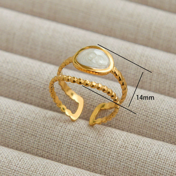 Fashion Simple Highend Open Ring Stainless Steel Geometric Gold Plated Unisex