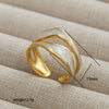 Fashion Simple Highend Open Ring Stainless Steel Geometric Gold Plated Unisex