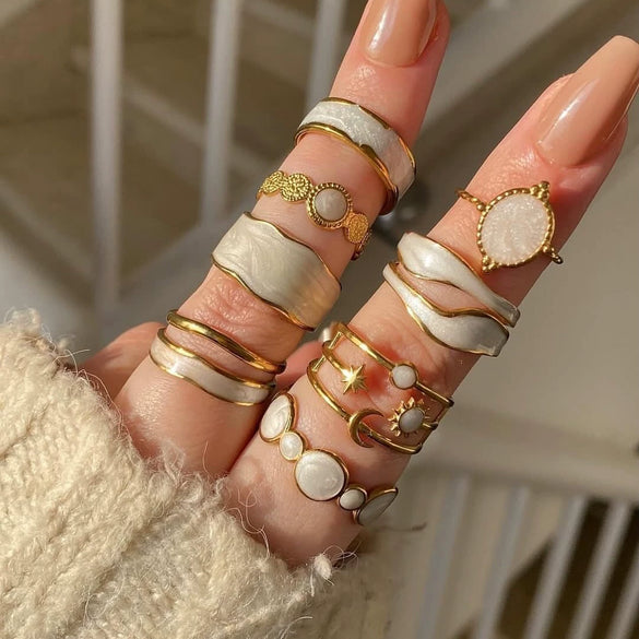 Fashion Simple Highend Open Ring Stainless Steel Geometric Gold Plated Unisex