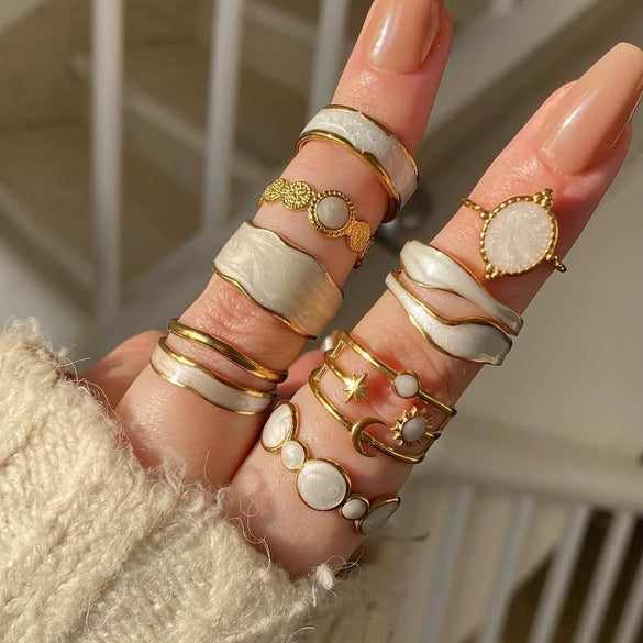 Fashion Simple Highend Open Ring Stainless Steel Geometric Gold Plated Unisex