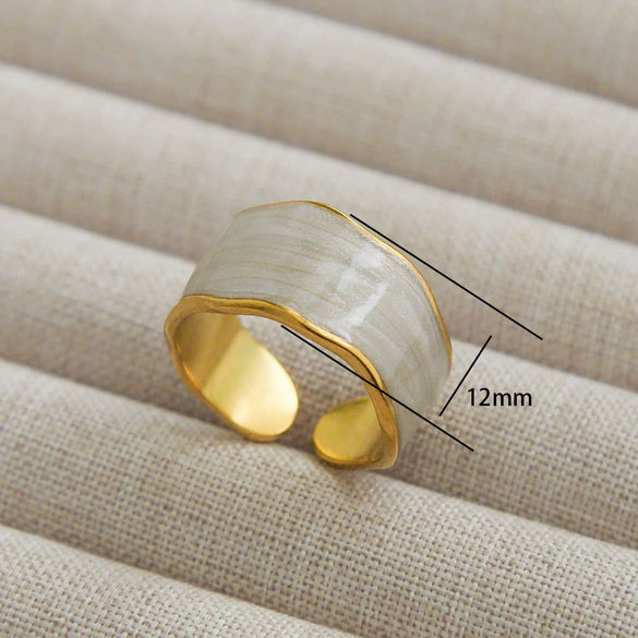 Fashion Simple Highend Open Ring Stainless Steel Geometric Gold Plated Unisex