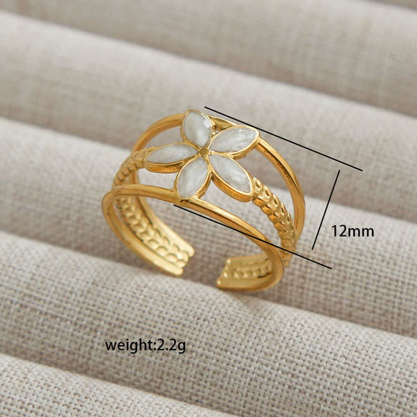 Fashion Simple Highend Open Ring Stainless Steel Geometric Gold Plated Unisex